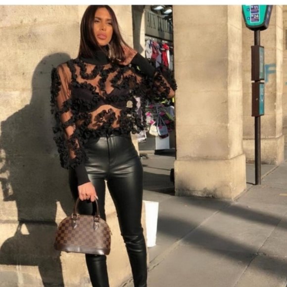 Zara Tops - Zara Semi Sheer Turtleneck top
